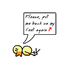 Please, put me on my feet again.